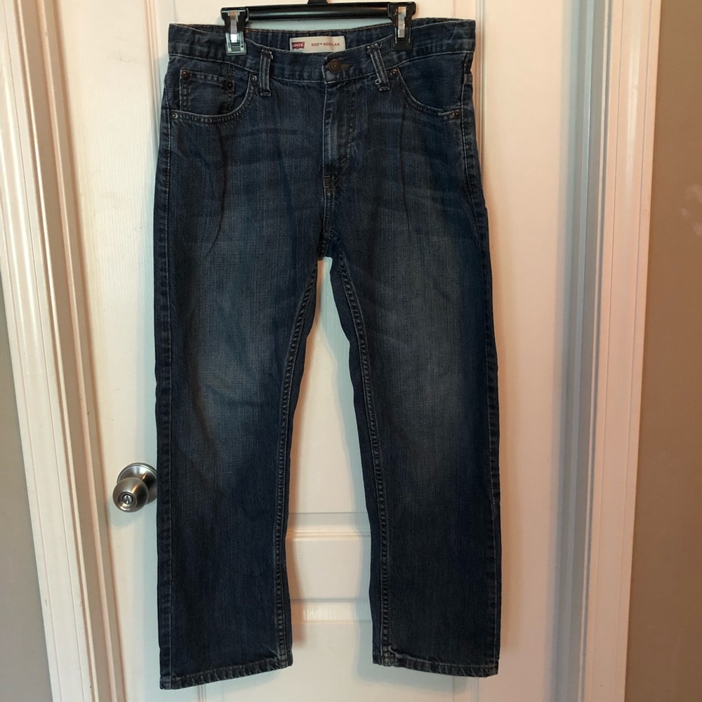 Boys 12 husky Levi’s 505 regular dark wash jeans.